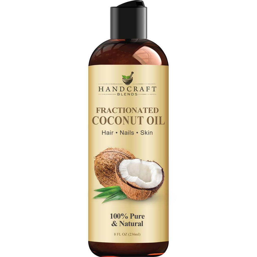 Handcraft Blends Fractionated Coconut Oil - 16 Fl Oz - 100% Pure and Natural - Premium Grade Carrier Oil for Skin, Hair and Body - Massage - Hair Tonic