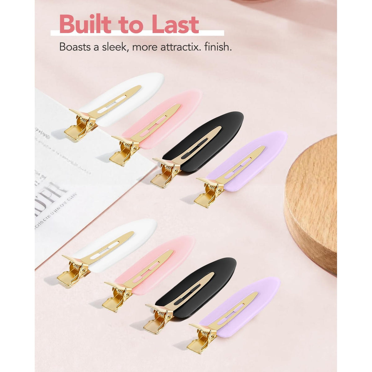 Amizo 8 Pcs No Crease Hair Clips for Makeup and Styling for Women and Girls