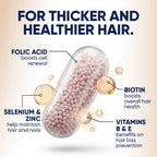 Moerie Ultimate Hair Boost Supplements for Women & Men - Hair, Skin, Nails Vitamins with Biotin & Minerals for Hair Health - Thicker Hair - 60 Capsules