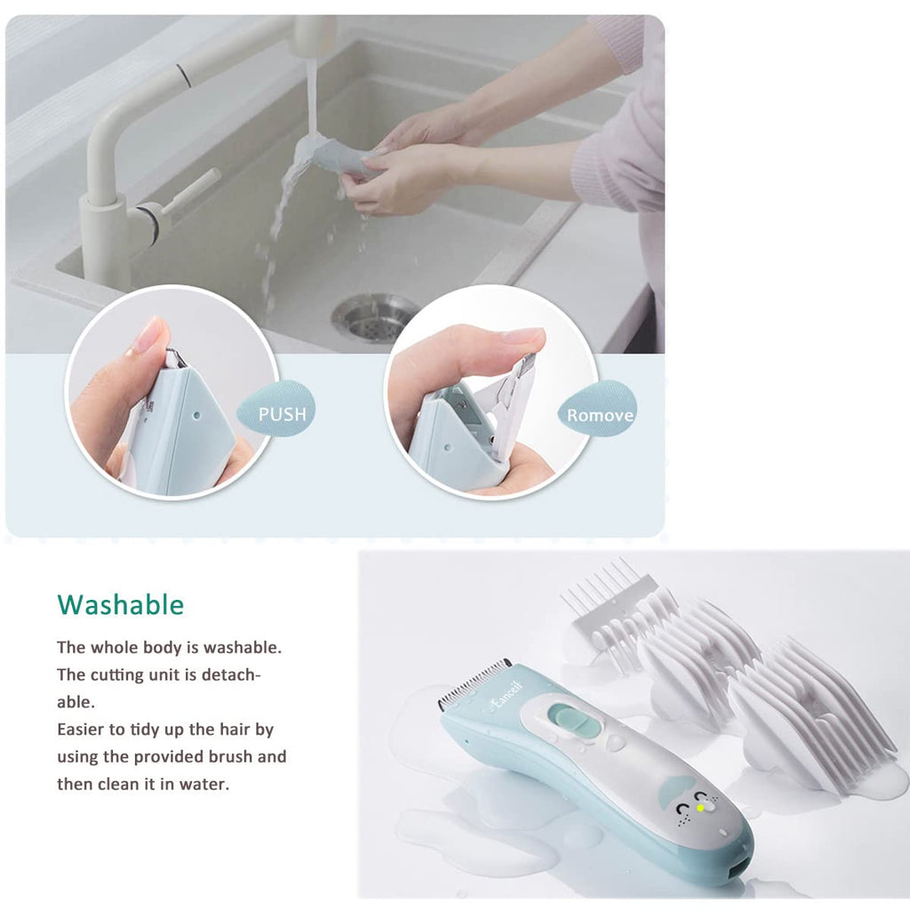 Baby Hair Clippers, Ceramic Blade Electric Kids Hair Trimmer, Cordless Rechargeable Waterproof Haircut Kit for Kids & Adult