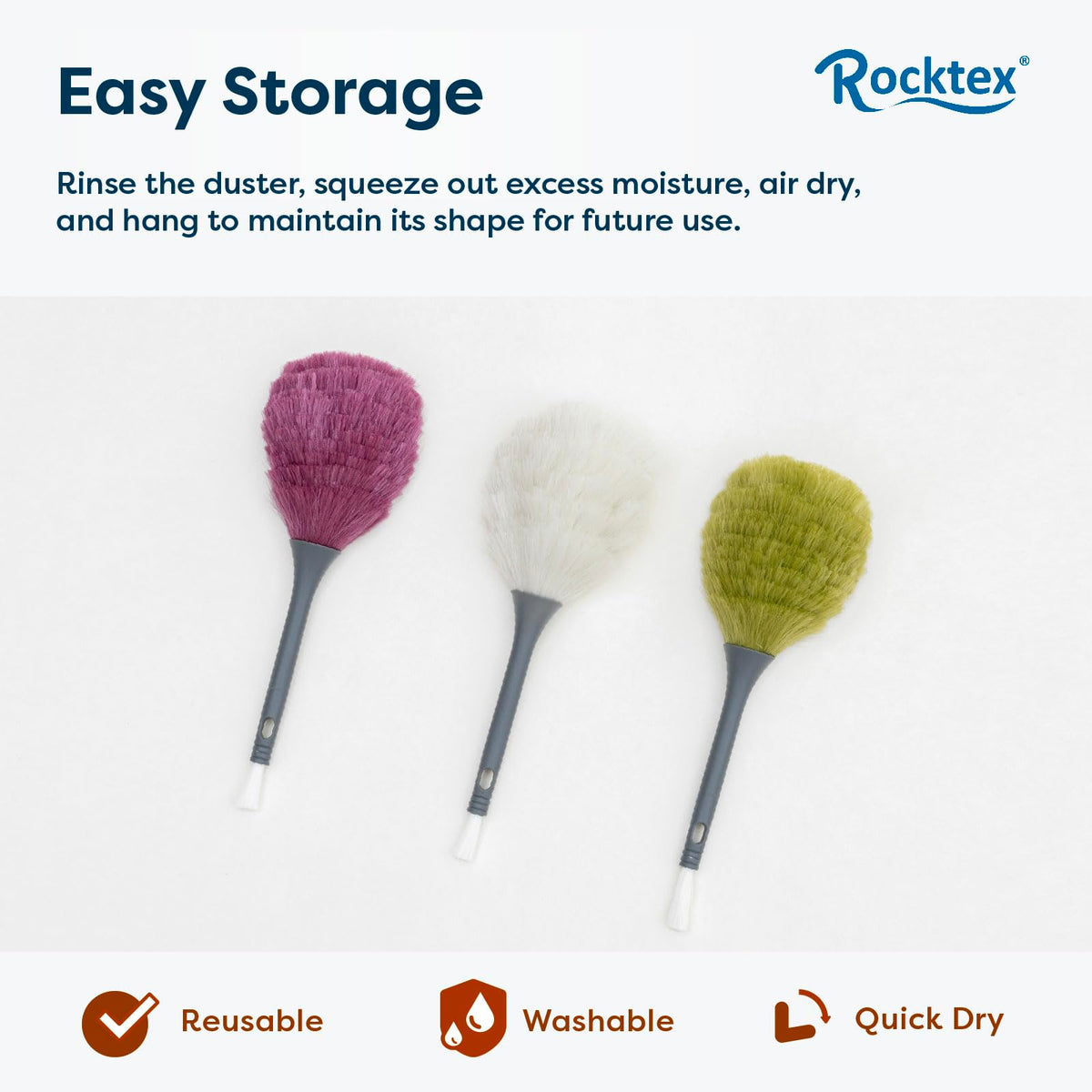 3 Pack Microfiber Delicate Duster & Detail Brush - Dual Ended Duster with Microfiber, Electrostatic and Washable Screen Static Cleaning Tool for Office, Car, Laptop, Screen, Keyboard, TV