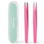 Tweezers for Women Facial Hair, Slant & Pointed Tweezers for Eyebrows, Ingrown Hair, Splinter Removal, Precision 4 Pack Tweezer Set, Stainless Steel Eyebrow Tweezers for Men and Women, Black