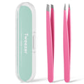 Tweezers for Women Facial Hair, Slant & Pointed Tweezers for Eyebrows, Ingrown Hair, Splinter Removal, Precision 4 Pack Tweezer Set, Stainless Steel Eyebrow Tweezers for Men and Women, Black