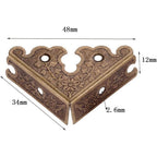 Buy now dophee 4Pcs Decorative Corner Protectors, Retro Style Edge Safety Guards Covers for Picture Frame Album Jewelry Box Gift Box Wooden Case Chest Tables Cabinet Furniture, 1.34"x1.34"-Antique Bronze at indiglob india
