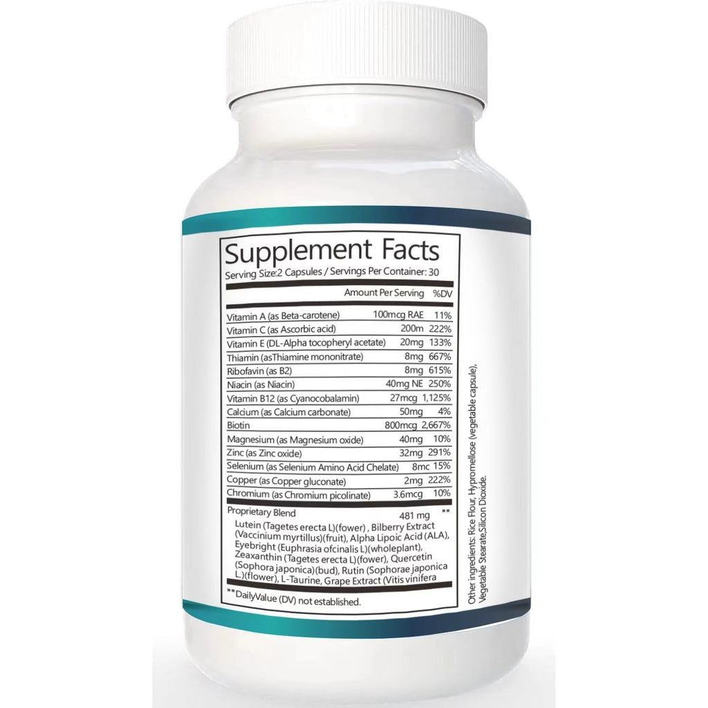 Retina Clear Pro Eye Health Support Supplement, with Minerals and Vitamins, Lutein and Bilberry Extract Supports Visual Clarity, Eye Fatigue Relief & Focus（2PCS）