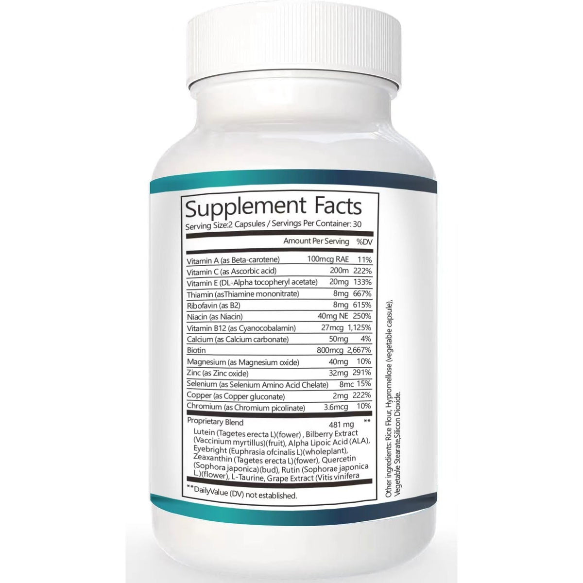 Retina Clear Pro Eye Health Support Supplement, with Minerals and Vitamins, Lutein and Bilberry Extract Supports Visual Clarity, Eye Fatigue Relief & Focus（2PCS）