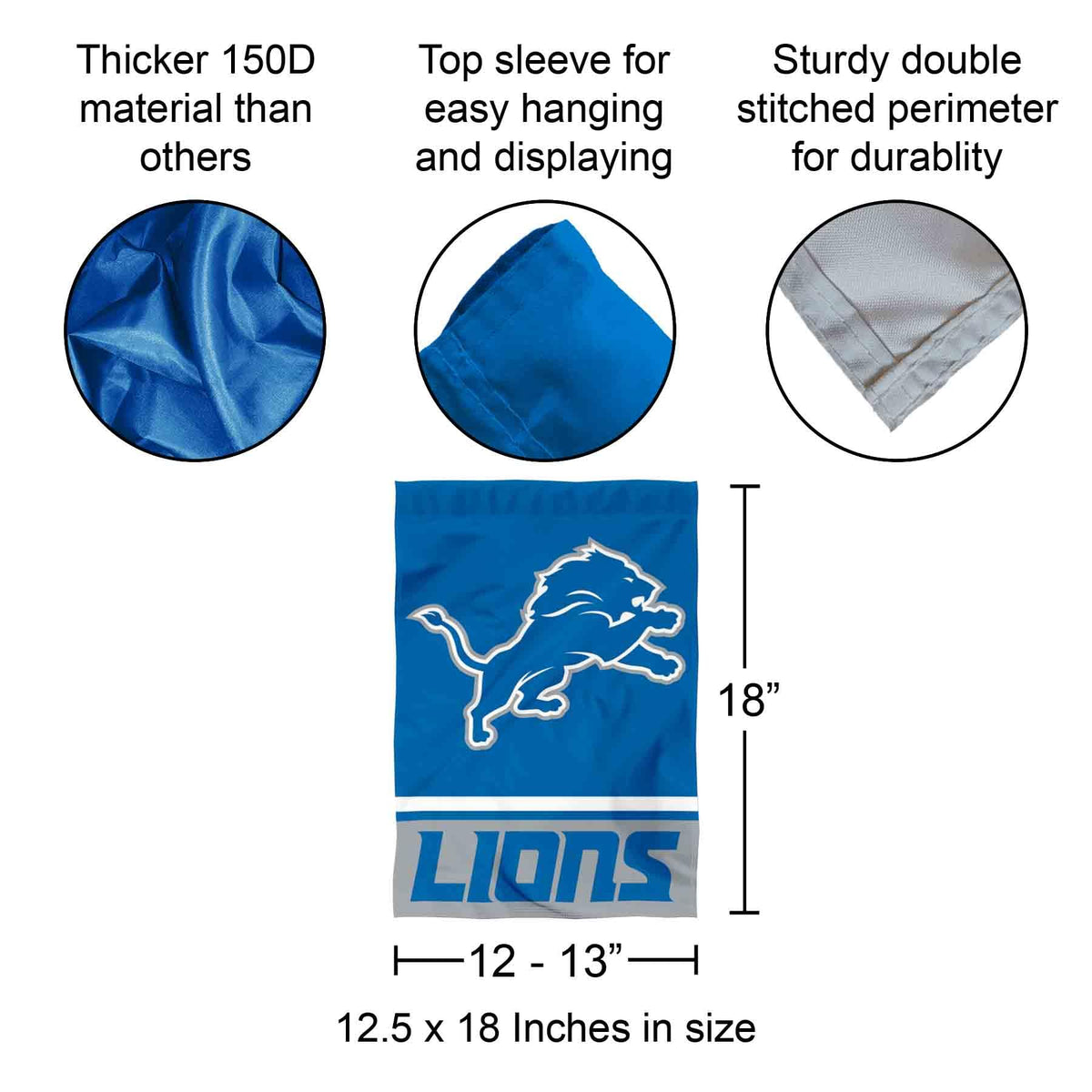 Detroit Lions Double Sided Garden Flag