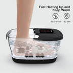 HOSPAN Collapsible Foot Spa, Foot Bath Massager with Heat, Bubble & Massage | 8 Shiatsu Rollers, 95°F-118°F Temp Control, Red Light, Handle, Space-Saving Collapsible Design, for Stress Relief