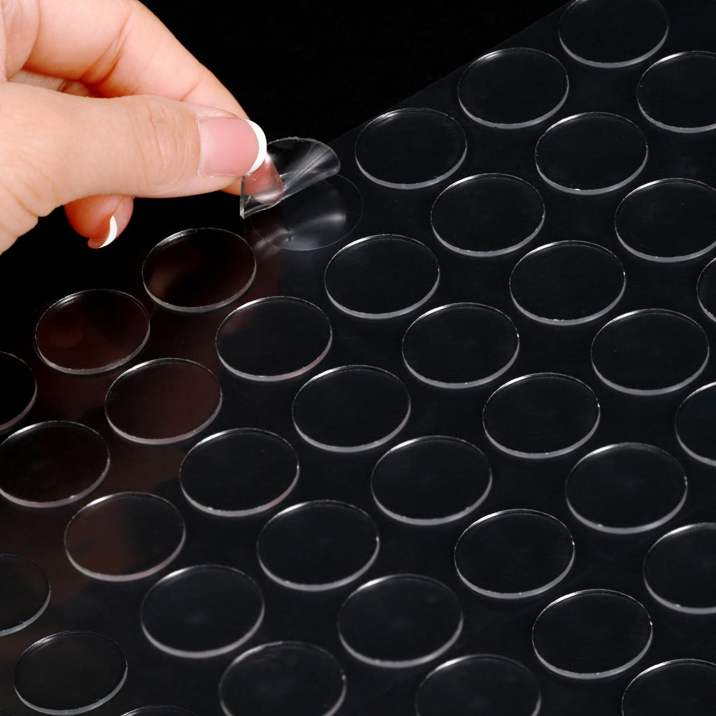 Nilogie 350pcs Clear Double Sided Sticky Dots - (.79 inch Diameter) Removable Adhesive Glue Dots for Crafts, Balloons, and Wall Decor - No-Mess Sticky Tack Putty for Posters, Photos, Party Decorations