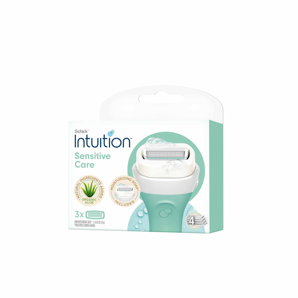 Buy now Schick Intuition Sensitive Care Razor Blade Refill Cartridges, 3 Count (Packaging may vary) at indiglob india