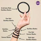 Goody Ouchless Hair Elastics – No Pull, No Breakage, Tangle-Free Hold for Thick, Curly, Coily & Textured Hair – 70 Count, Black, Long-Lasting Ponytail Holders for Women & Men