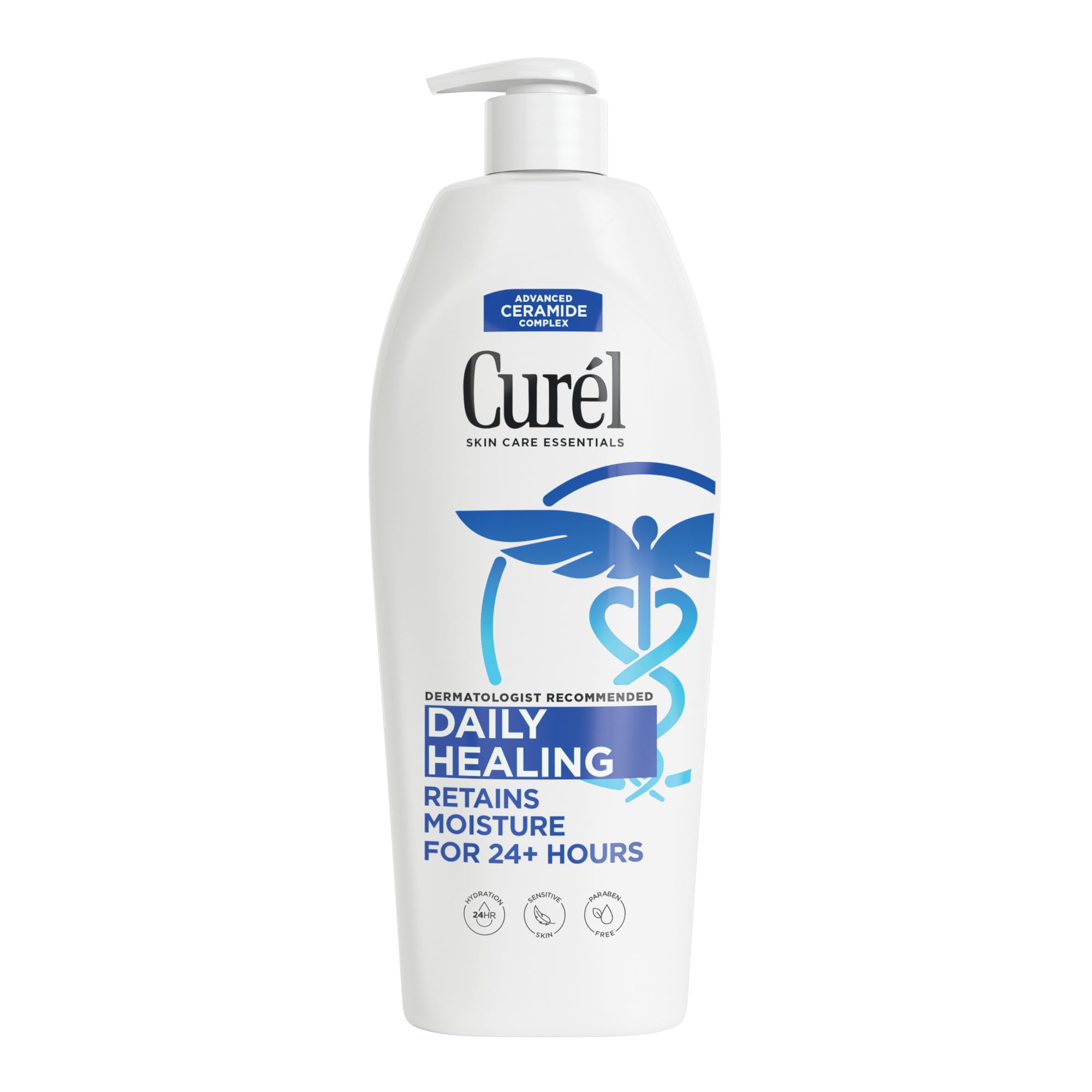 Curel Daily Healing Body Lotion for Dry Skin, Dermatologist Recommended Hydrating Body Lotion with Advanced Ceramides Complex, 20 Oz