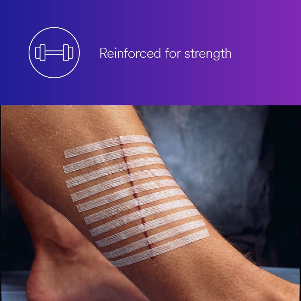 3M™ Steri-Strip™ Reinforced Adhesive Skin Closures, R1546, 1/4 in x 4 in (6 mm x 100 mm), 50 Bag/Carton, 4 Carton/Case