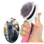 Self Cleaning Slicker Brush - Cat Brush Skin-Friendly Deshedding Grooming Massaging Tool for Long & Short Haired Pets, Cat Hair Brushes Removes Undercoat for Dogs Cats Rabbits-UPGRADED (2Pack Blue)