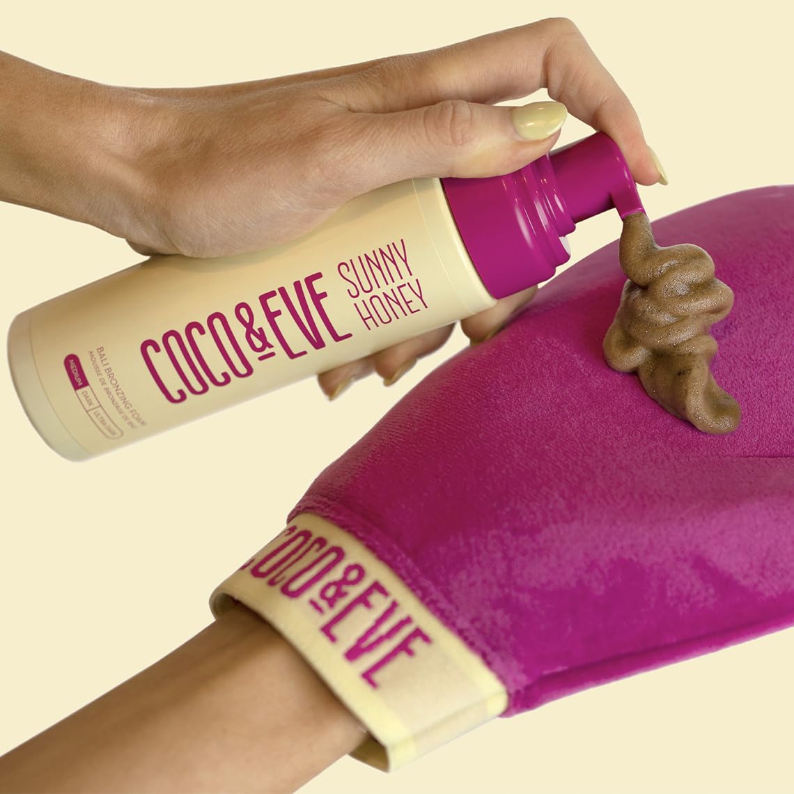 Buy now Coco & Eve Self Tanner Mousse Kit - All Natural Sunless Tanning (Dark) | Instant Lotion with Bronzer Mitt Applicator Sunny Honey Bali Bronzing at indiglob india