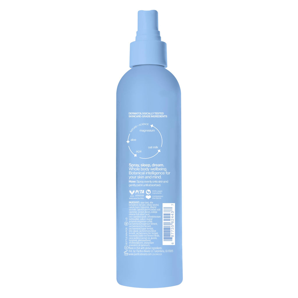 Pacifica Dream Milk Magnesium Spray for Sleep & Relaxation - Natural Magnesium Body Mist Infused with Lavender, Chamomile & Essential Oils, Vegan & Cruelty-Free, Clean Beauty, 8 fl oz