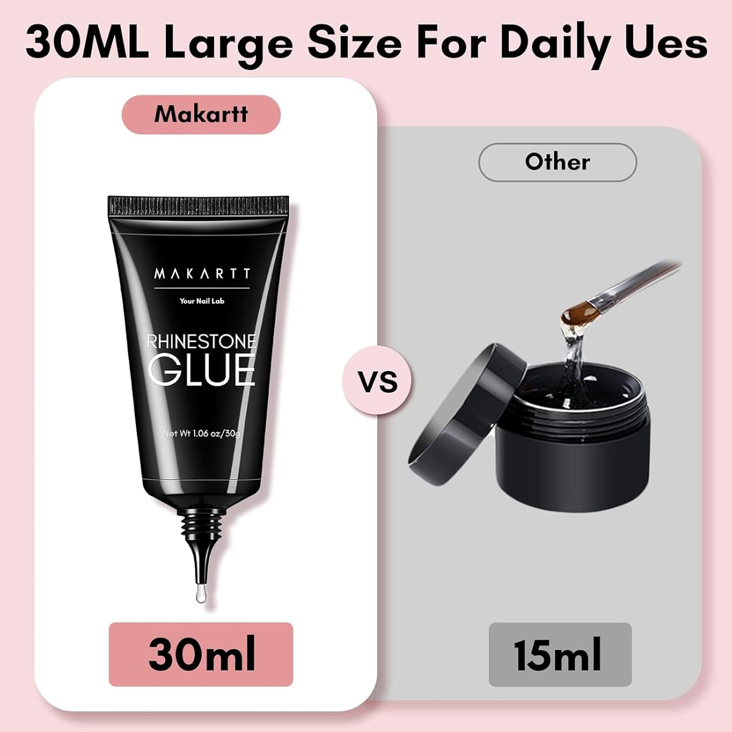 Buy now Makartt Nail Rhinestone Glue: Super Strong Gel Glue for Nail Art Decorations, Charms, 3D Bling, Gems, Jewel Diamonds 30ML Cured Need Beauty at indiglob india