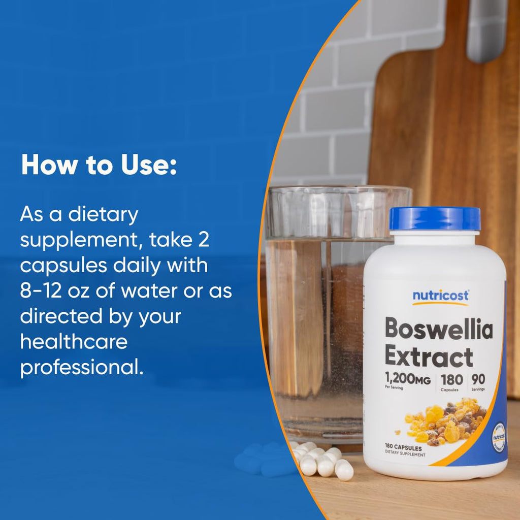 Nutricost Boswellia Extract 180 Capsules for 90 Servings Per Bottle, Vegan
