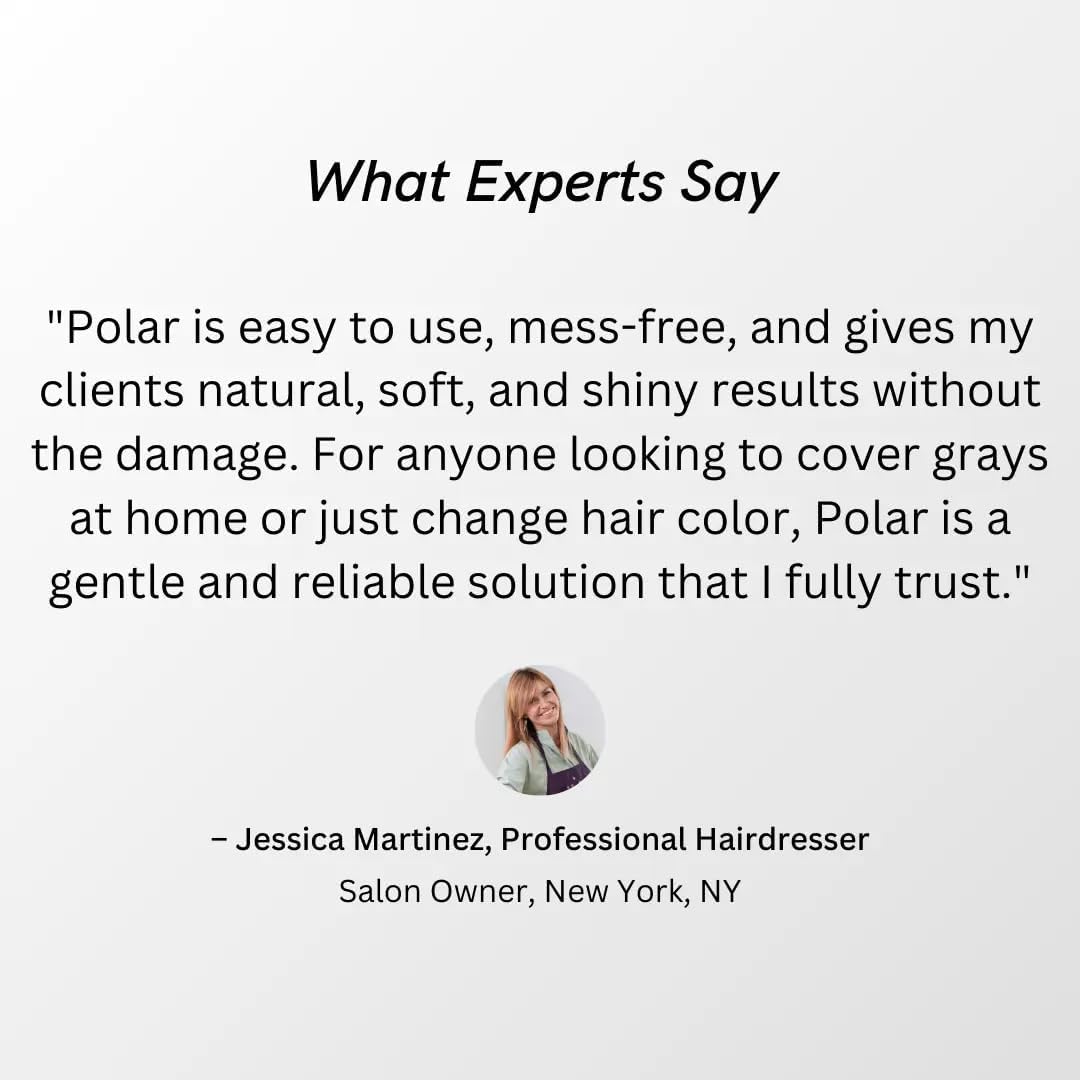 Polar Hair Dye Shampoo | Jet Black Hair Dye Color Shampoo for Gray Coverage | Hair color shampoo for gray hair coverage; jet black shampoo hair dye, vegan, ammonia-free, easy 10-minute use, 6.76 fl oz