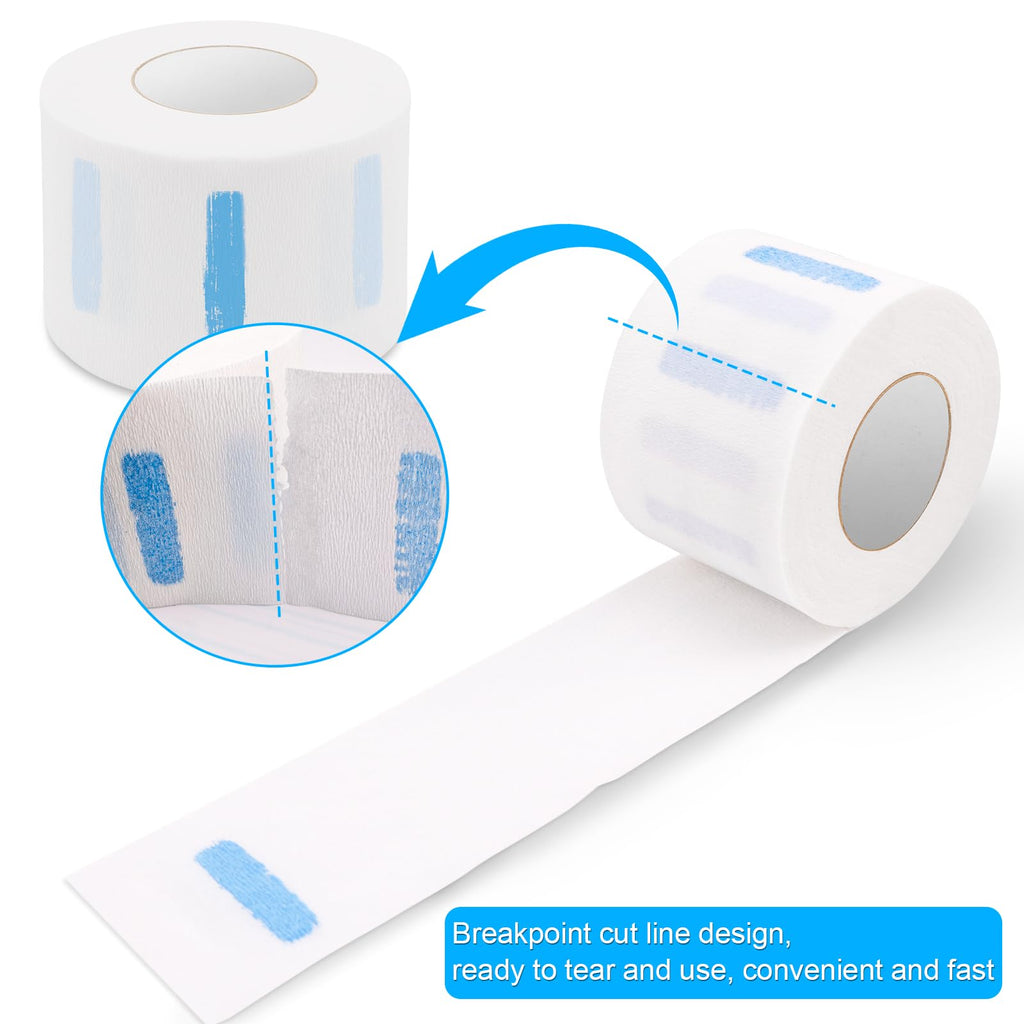 NICEMOVIC 5 Rolls Disposable Barber Paper Neck Strips Barber Accessories, Professional Barber Supplies Stretchy Paper Neck Strips for Salon Haircut Styling
