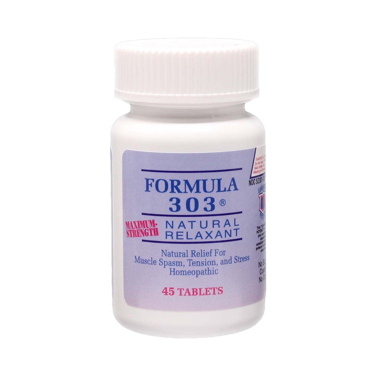 Dee CEE Labs Formula 303 Maximum Strength Tablets, 90 Tablets; All-Natural containing Magnesium for Sore Muscles, Passion Flower, and Valerian Root