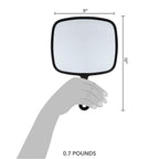 ForPro Professional Collection Extra Large Hand Mirror with Handle, 9" W x 12" L, Multi-Purpose Handheld Mirror with Distortion-Free Reflection, Black (Pack of 2)