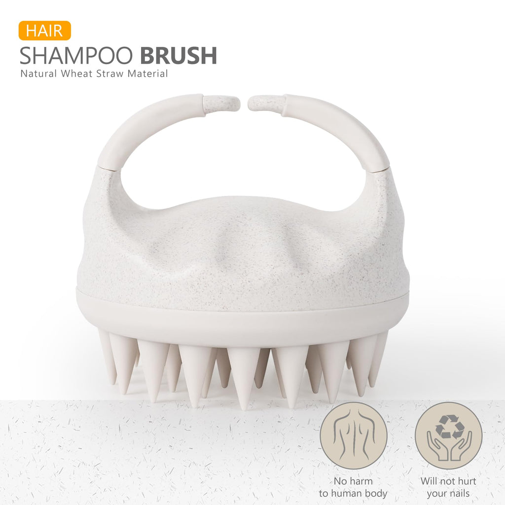 Buy now Sndyi Soft Silicone Scalp Massager for Dandruff Removal and Hair Growth - Wet Dry Scalp Exfoliator Brush for Scalp Care - Beige at indiglob india