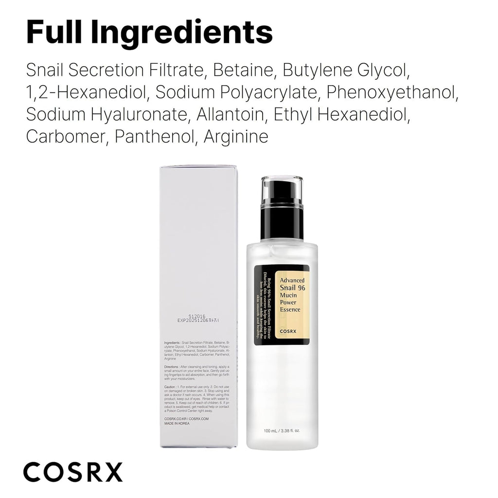 Buy now COSRX Snail Mucin Repairing Serum 100ml, Hydrating Serum for Face with Snail Secretion Filtrate for Dull Skin & Fine Lines, Korean Skin Care at indiglob india