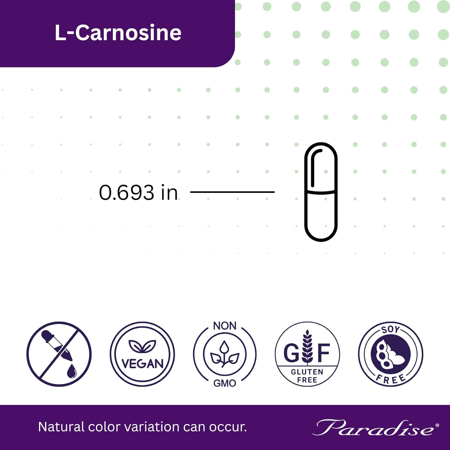 Buy now Paradise Herbs L-Carnosine, Super Potent, Ultra Pure, Antioxidant, Vegan, Non GMO, Gluten Free, 60 Vegetarian Capsules at indiglob india
