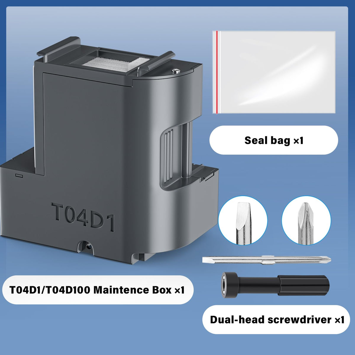 T04D1 Maintenance Box Compatible for ET-3850 ET-3760 ET-4750 ET-3750 ET-4760, T04D100 Ink Maintenance Box T04D1 for ET-15000 ET-4850 ET-2980 ET-5150 ET-3830 ET-3950, TO4D1/ T04D100/ 04D1/ EWMB2