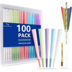 100 Pack Colorful Rolling Papers Pre Rolled Cones King Size - 108mm King Size Pre Rolls Paper with Filter Tips Rainbow cones Filling funnels/Mini Scoop/Packing Sticks