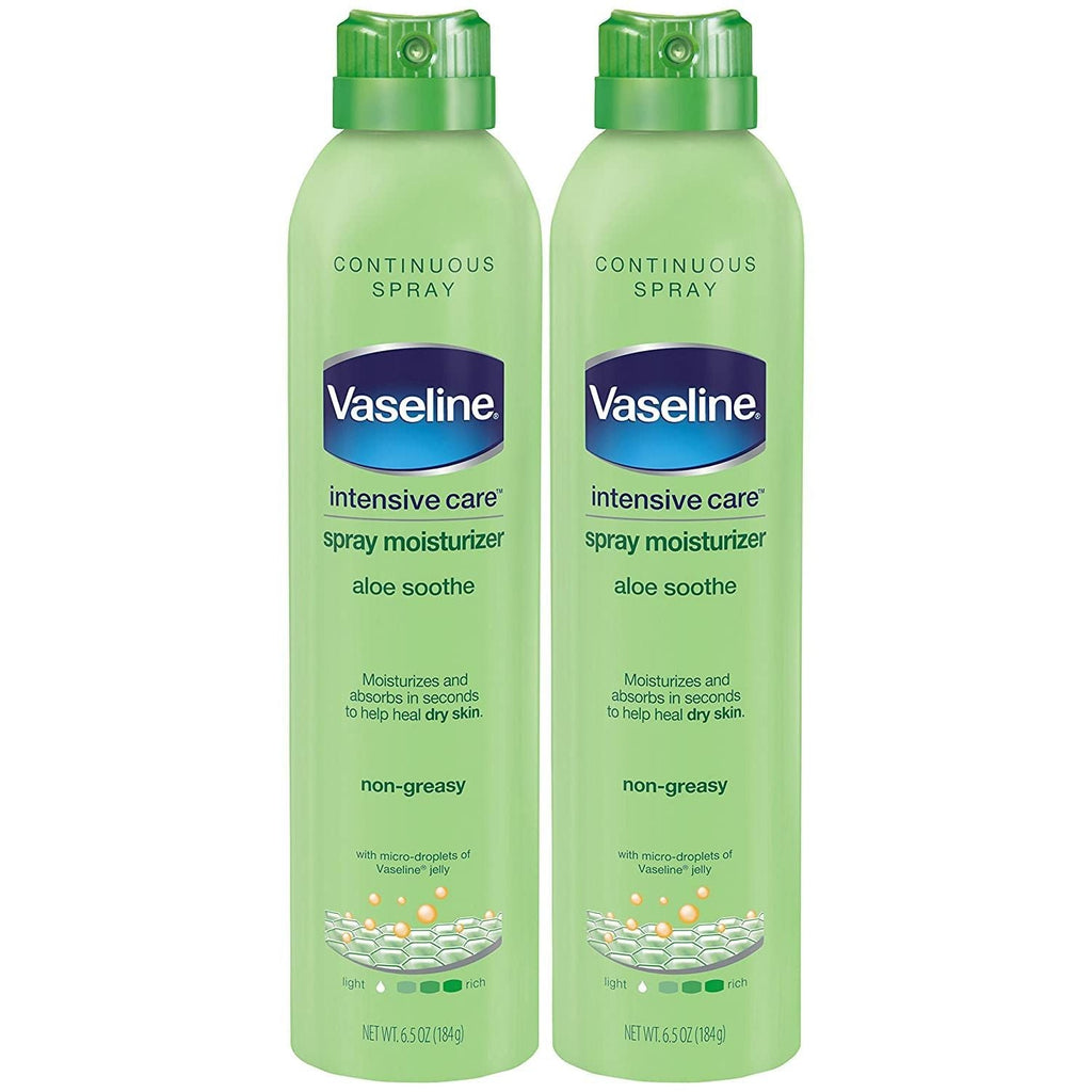 Buy now Vaseline Aloe Soothe Spray 2-Pack â€“ Non-Greasy, Fast-Absorbing All-Over Soothing Moisturizer for Dry Skin, 6.5 Oz Ea at indiglob india