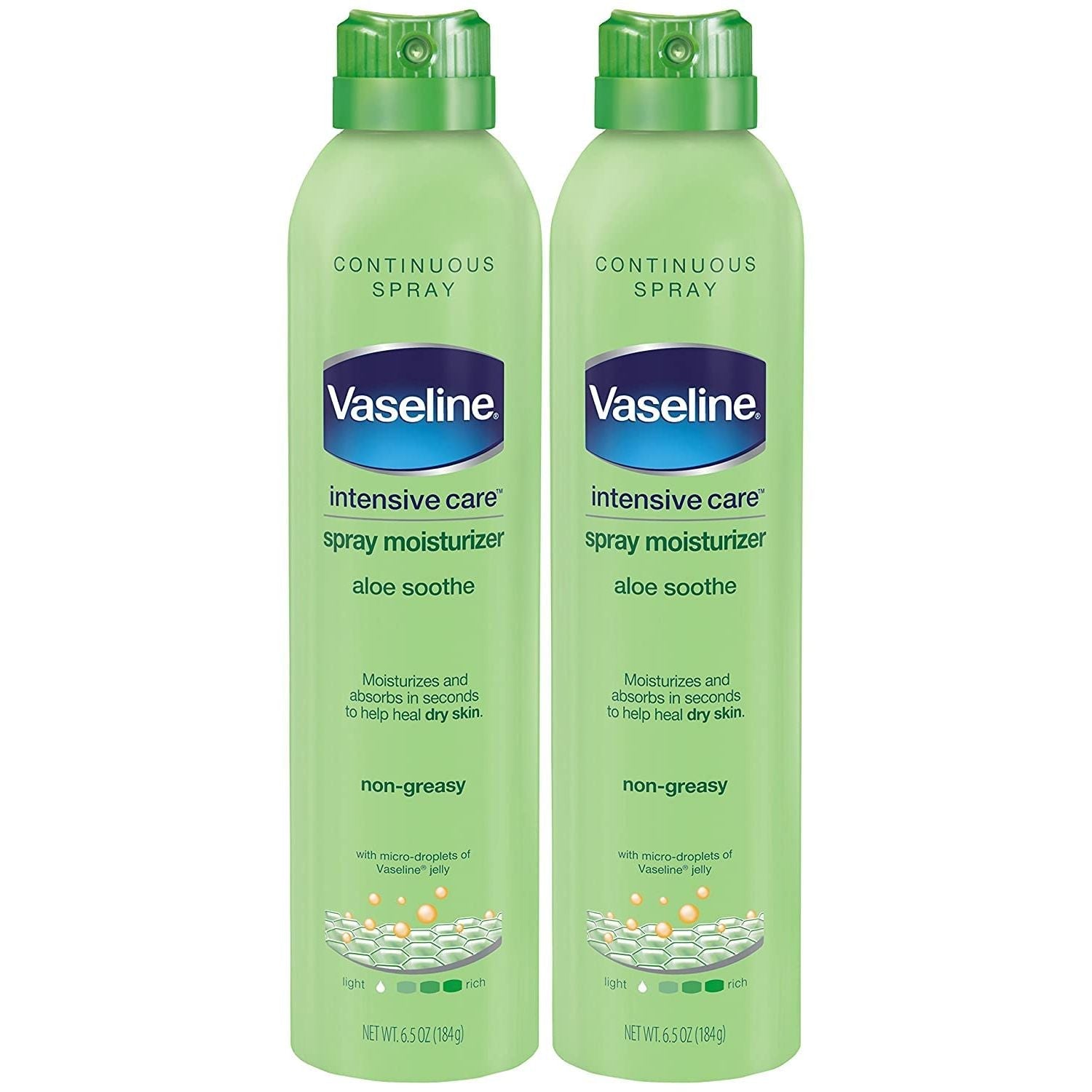 Buy now Vaseline Aloe Soothe Spray 2-Pack â€“ Non-Greasy, Fast-Absorbing All-Over Soothing Moisturizer for Dry Skin, 6.5 Oz Ea Default at indiglob india