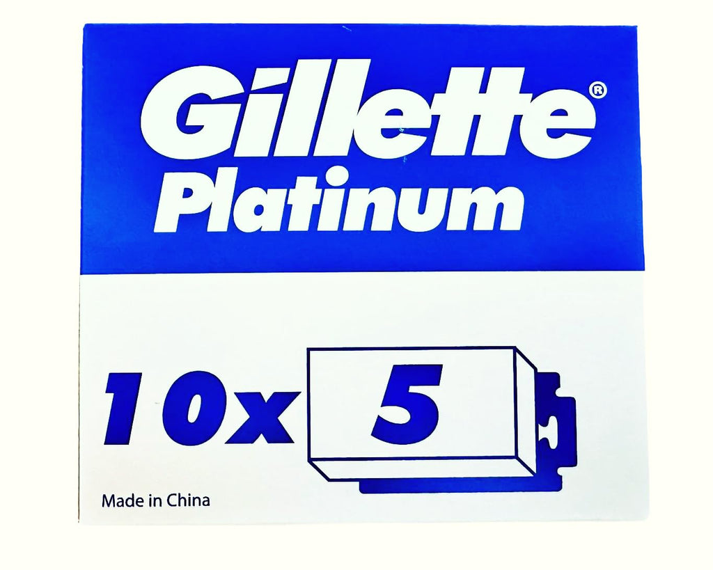 Buy now Gillette Double Edge Platinum Safety Razor Blades for Men, Pack of 50 Stainless Steel Refill Blades at indiglob india