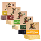 Buy now Dr. Squatch Natural Men’s Bar Soap - Cold Process Body Soap Bar with Natural Oils - Gifts for Men - Coconut Castaway, Wood Barrel Bourbon, Fresh Falls, Birchwood Breeze & Gold Moss (5 oz, 5-Pack) at indiglob india
