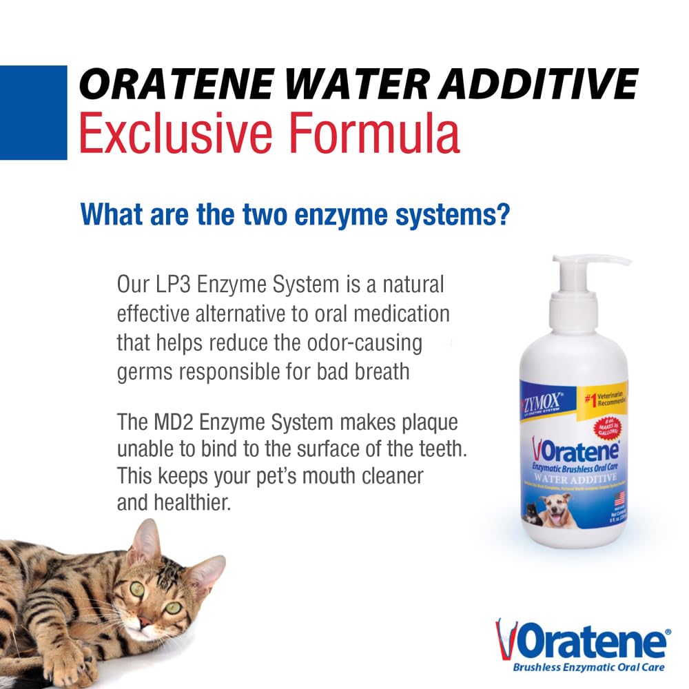 Pet King Brands ZYMOX Oratene Enzymatic Brushless Oral Care Water Additive, 8oz