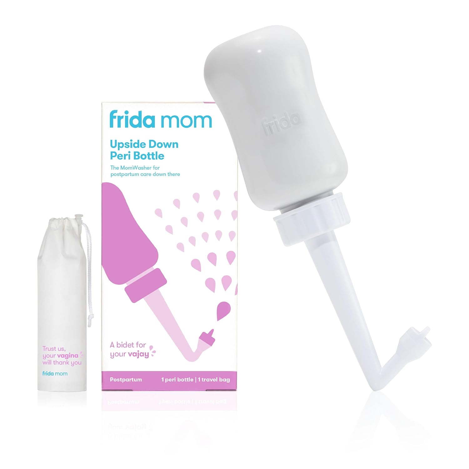Buy now Frida Mom Upside Down Peri Bottle for Postpartum Care, Portable Bidet Perineal Cleansing and Recovery for New Mom, The Original Fridababy MomWasher Peri Bottle, Gray at indiglob india