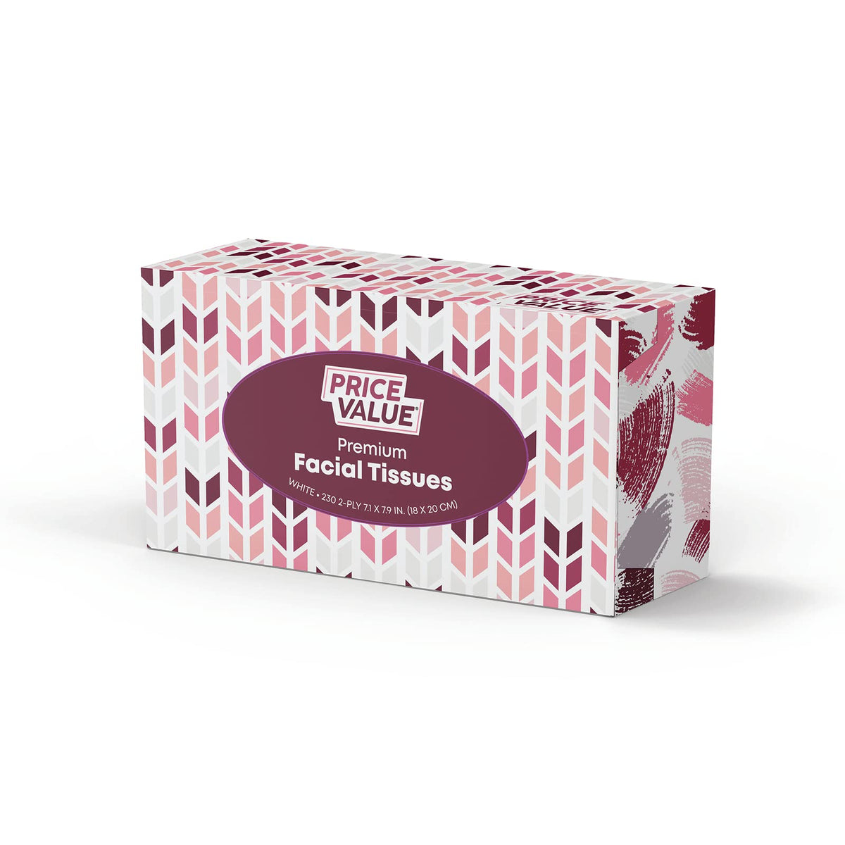 Price Value Facial Tissues Cube Boxes, Soft 2-Ply, 230 Sheets, 4 Pack