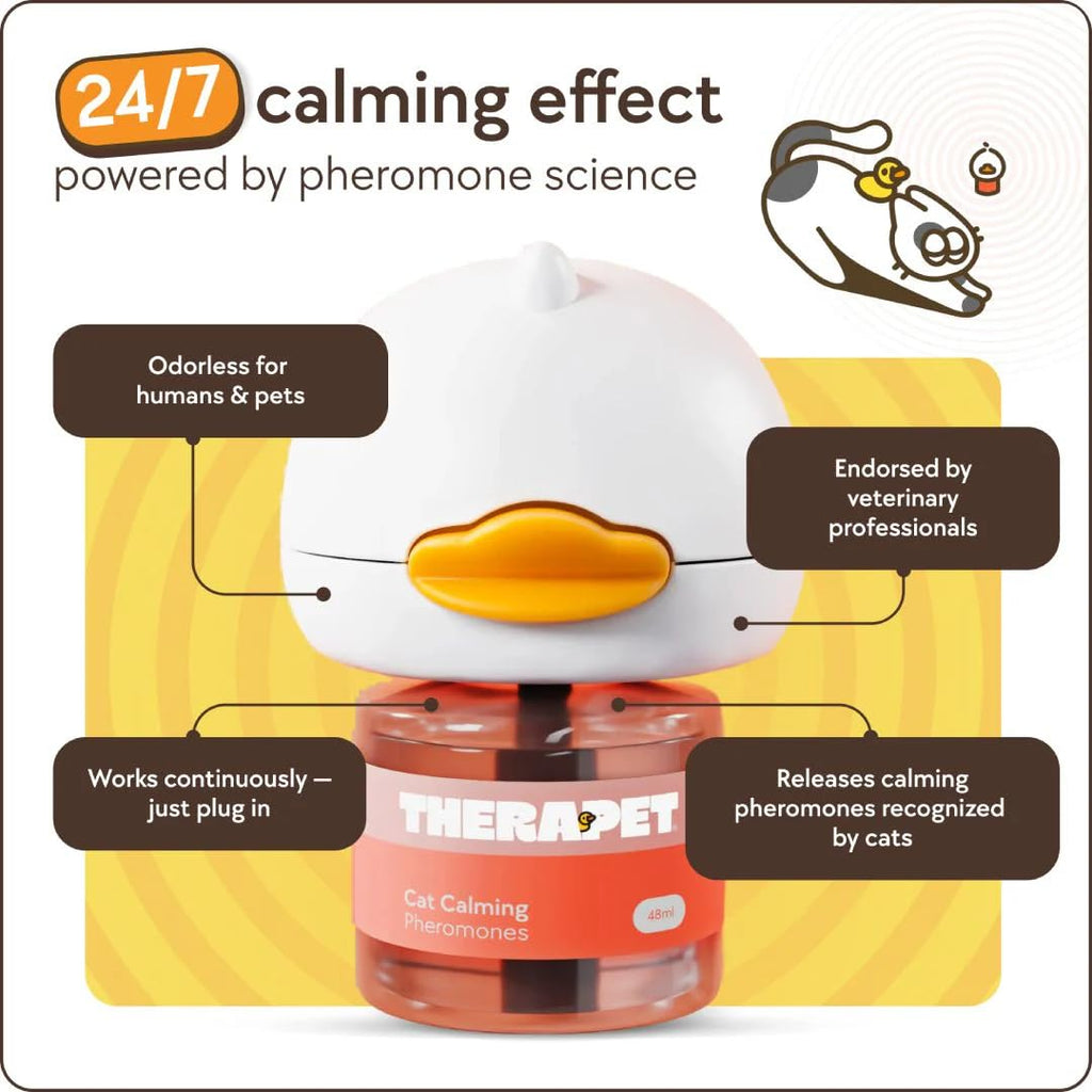 TherapetMD Cat Calming Diffuser Refill Kit (2-Pack, 60-Day Supply) – Cat Pheromone Refill for Stress, Pee Spraying, Fighting, Aggression, Meowing & Scratching – Use with TheraPet MD Diffuser