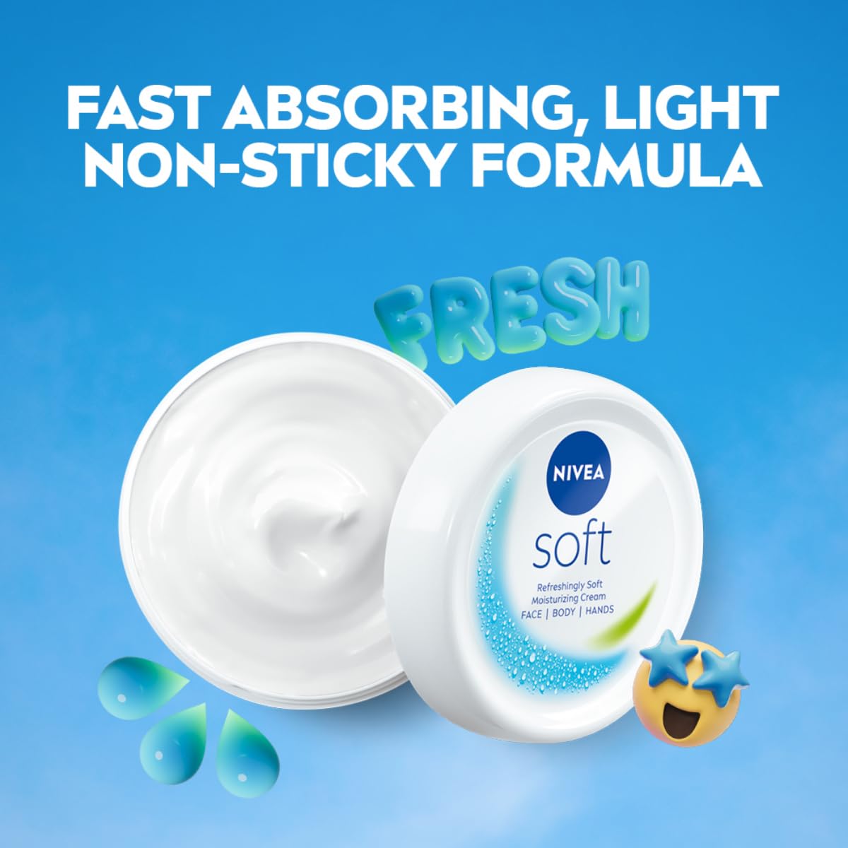Buy now NIVEA Soft Light Moisturizer Cream, with Vitamin E & Jojoba Oil for Face, Hands and Body, 100 ml at indiglob india
