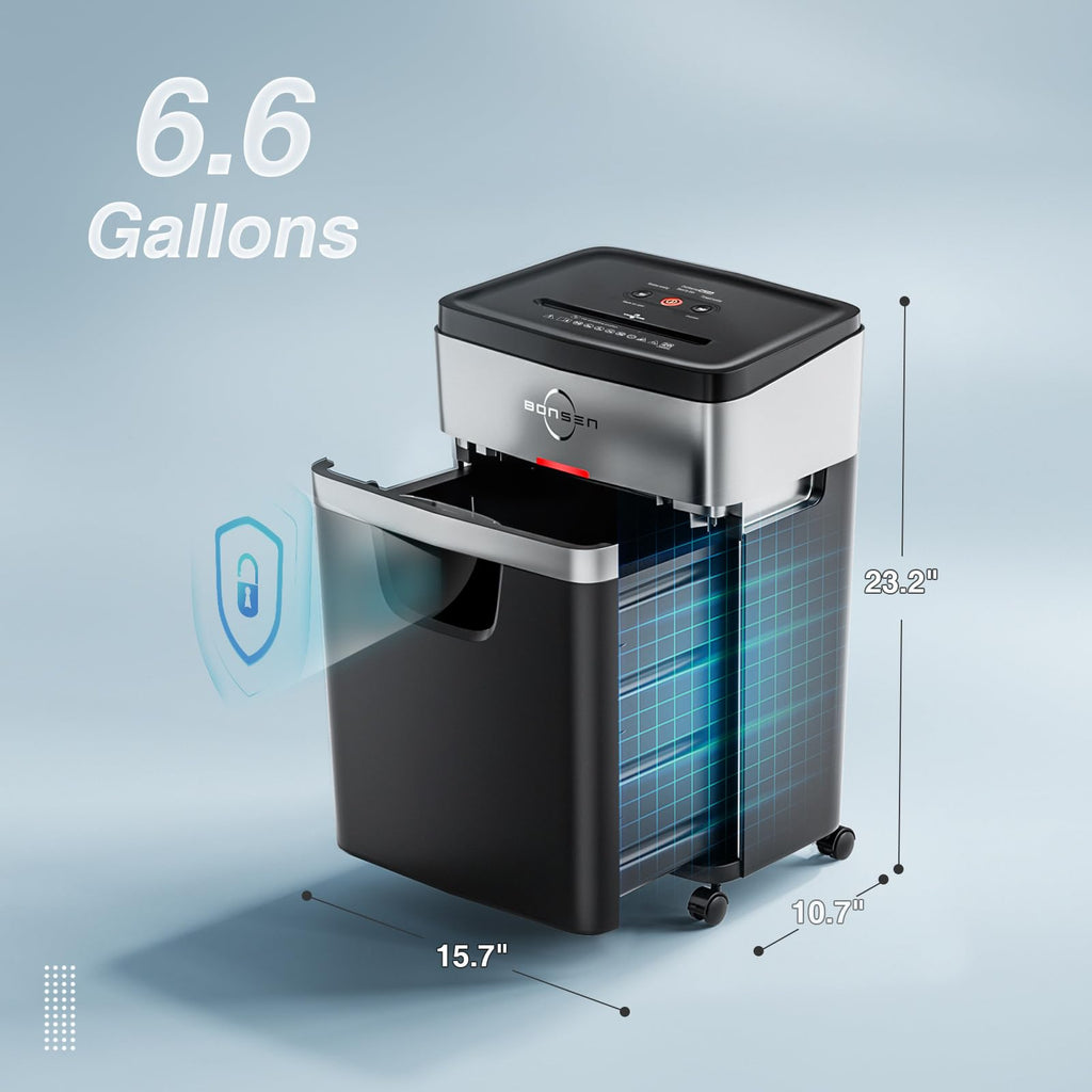 BONSEN 20-Sheet Cross-Cut P-4 High Security Heavy Duty Paper Shredder