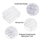 Super Z Outlet Transparent Cosmetic Makeup Organizer for Lipstick, Brushes, Bottles, and More - Clear Case Display Rack Holder