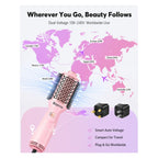 Bopcal Mini Travel Hair Dryer Brush, Dual Voltage Blow Dryer Brush in One