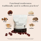 Nutrition Super Mushroom Daily Gummies – All-in-One Functional Gummy with 12 Mushroom Blend Including Lion’s Mane, Reishi, Chaga & Cordyceps – 60 Gummies