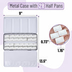 Mr. Pen- Empty Watercolor Paint Palette Tin, Metal Case with 28 Half Pans