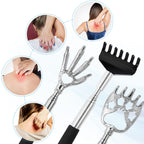 Yeipis 3 Pack Back Scratcher Metal Portable Telescoping with Rubber Handles, Extendable Back Massager Tool with Beautiful Box, White Elephant Stocking Stuffers Gifts for Men Women Christmas Presents