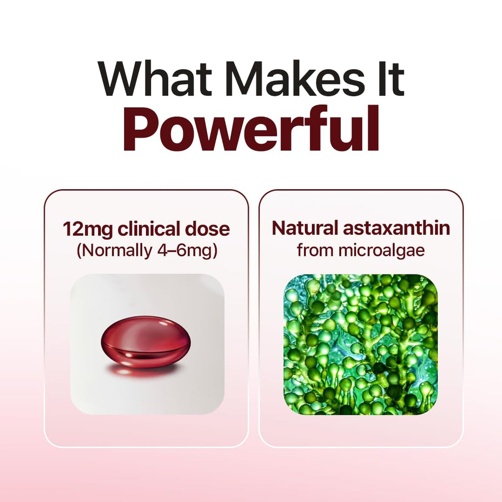 ROVINA Astaxanthin 12mg Softgels, Triple Strength Antioxidant | Triple Strength Antioxidant from Microalgae; supports eye, skin, immune & joint health; Non-GMO, Gluten Free, 60 ct