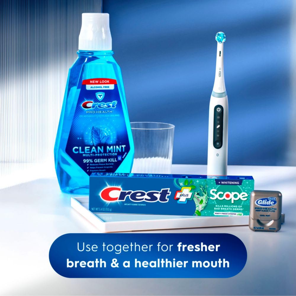 Buy now Crest + Scope Whitening Toothpaste - Pack of 3, 5.4 Oz Tubes - Anticavity Fluoride Toothpaste, Fresh Breath, Kills Germs - Tartar Protection, Enamel Protection - Minty Fresh Flavor at indiglob india