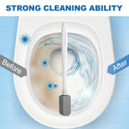 Pumice Stone Toilet Bowl Cleaner with Handle, 1 Wand + 6 Pumice Stones, Clean Hard Water Stains and Rust, Suitable for Toilets, Sinks, and Grills