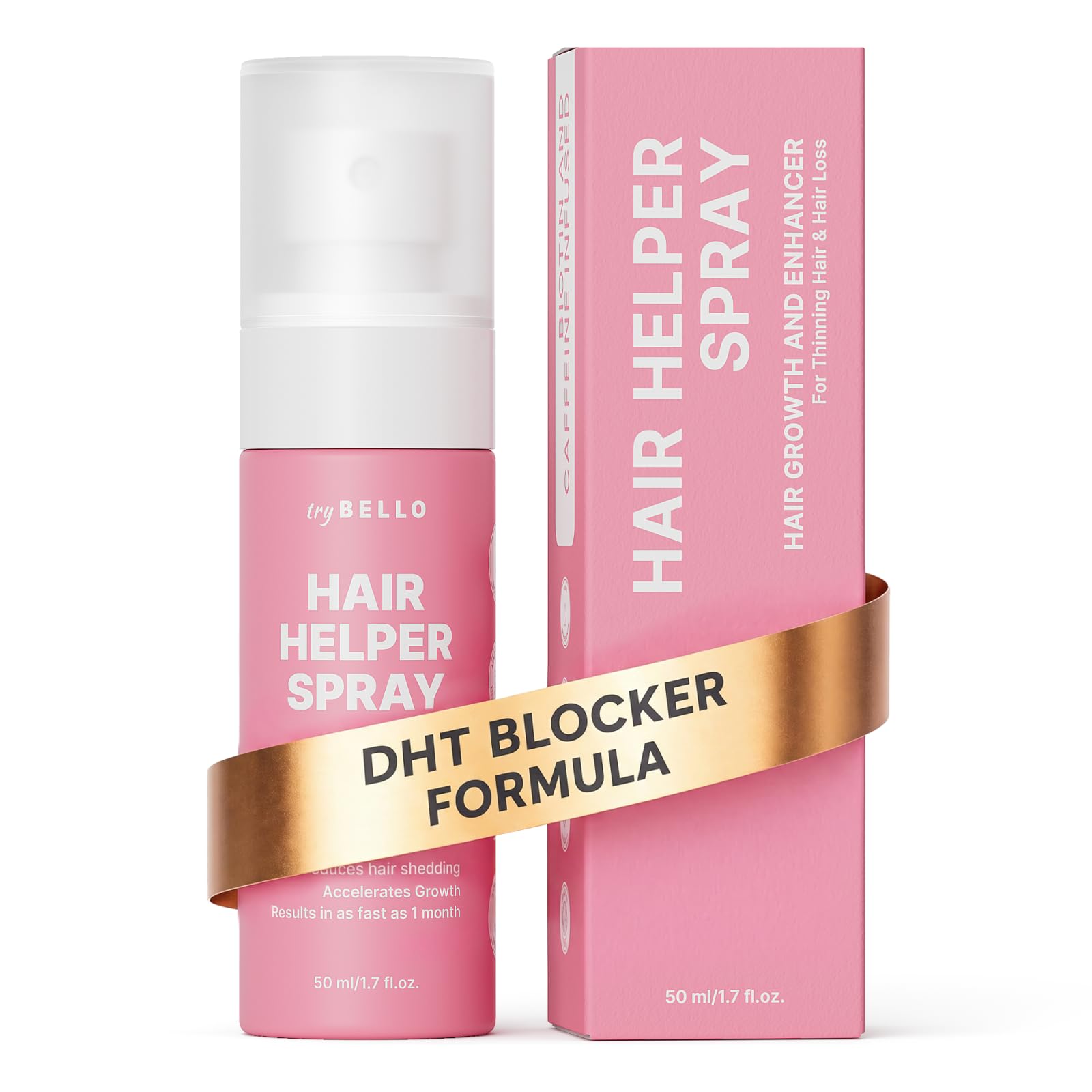 Hair Helper Spray | DHT Blocker Hair Growth Serum with Biotin | & Castor Oil, Caffeine | Topical for Thicker, Fuller Strands | Anti Thinning, Vegan, Cruelty-Free Formula | 6 Pack